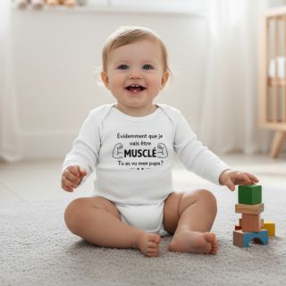 Body mini soldat Petit Costaud blanc