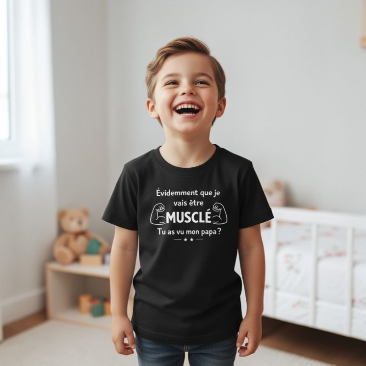 T-shirt mini soldat Petit Costaud noir