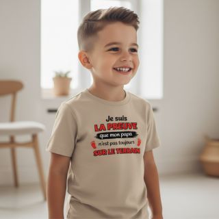 T-shirt mini soldat Papa à la Maison sable