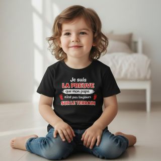 T-shirt mini soldat Papa à la Maison noir