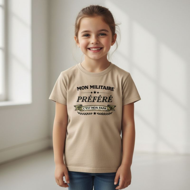 T-shirt mini soldat Mon Militaire Préféré sable