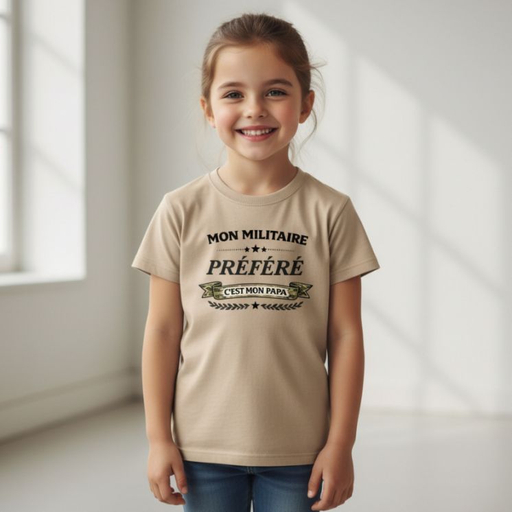 T-shirt mini soldat Mon Militaire Préféré sable