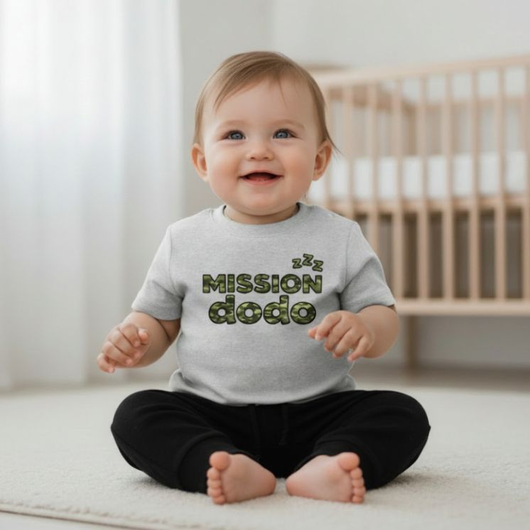 T-shirt mini soldat Mission Dodo gris chiné